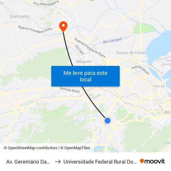Av. Geremário Dantas | Center Shopping Rio to Universidade Federal Rural Do Rio De Janeiro, Instituto Multidisciplinar map