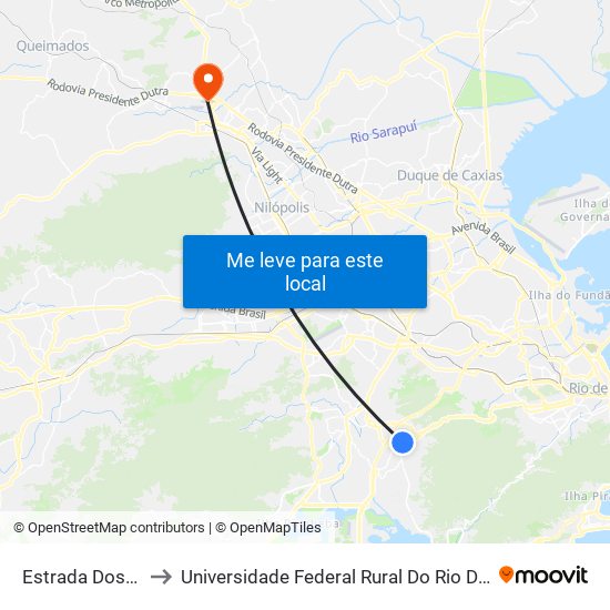 Estrada Dos Três Rios, 529 to Universidade Federal Rural Do Rio De Janeiro, Instituto Multidisciplinar map