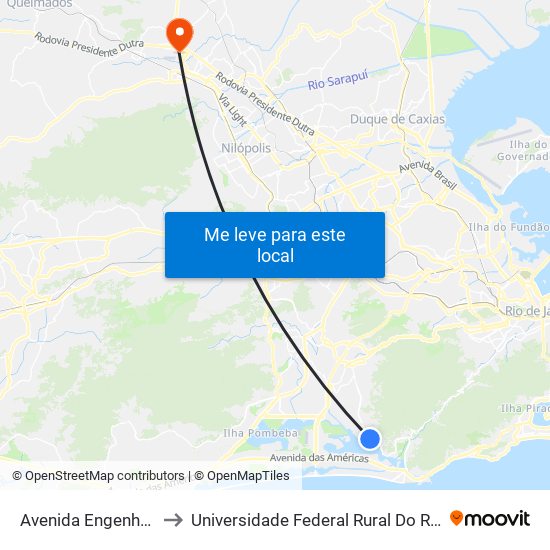 Avenida Engenheiro Souza Filho, 1206 to Universidade Federal Rural Do Rio De Janeiro, Instituto Multidisciplinar map