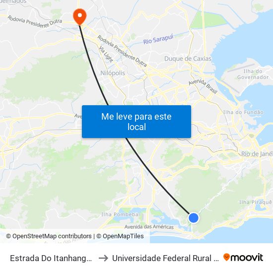 Estrada Do Itanhangá | Morro Do Banco (Sentido Barra) to Universidade Federal Rural Do Rio De Janeiro, Instituto Multidisciplinar map