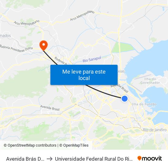Avenida Brás De Pina | BRT Penha to Universidade Federal Rural Do Rio De Janeiro, Instituto Multidisciplinar map