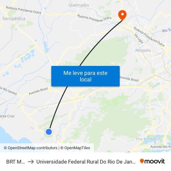 BRT Magarça to Universidade Federal Rural Do Rio De Janeiro, Instituto Multidisciplinar map