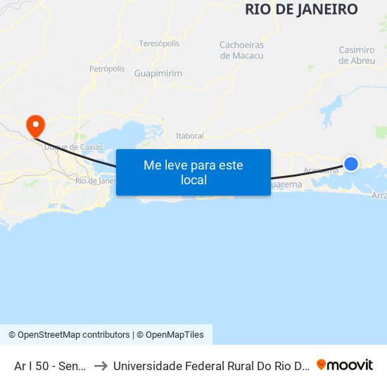 Ar I 50 - Sentido Araruama to Universidade Federal Rural Do Rio De Janeiro, Instituto Multidisciplinar map