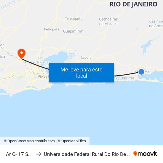 Ar C- 17 Sentido Volta to Universidade Federal Rural Do Rio De Janeiro, Instituto Multidisciplinar map