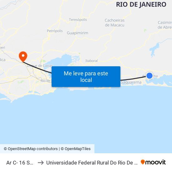 Ar C- 16 Sentido Volta to Universidade Federal Rural Do Rio De Janeiro, Instituto Multidisciplinar map