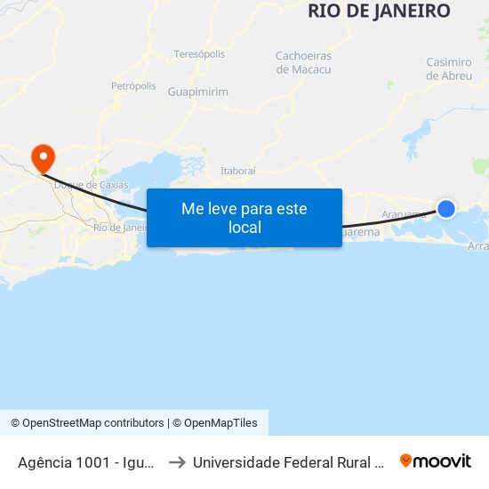 Agência 1001 - Iguaba Grande (Sentido Cabo Frio) to Universidade Federal Rural Do Rio De Janeiro, Instituto Multidisciplinar map