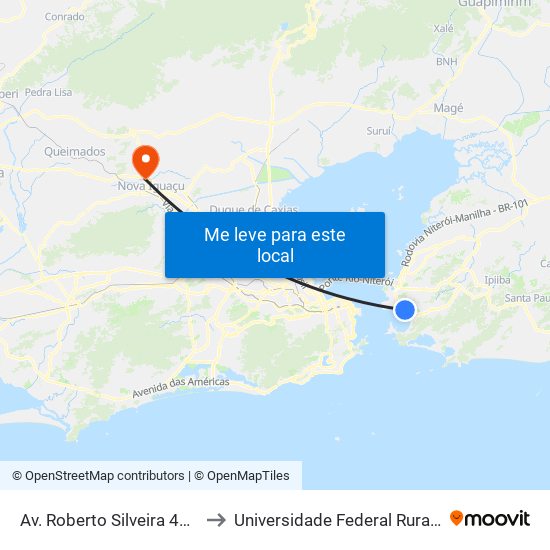 Av. Roberto Silveira 485 - Icaraí Niterói - Rj 24110-206 Brasil to Universidade Federal Rural Do Rio De Janeiro, Instituto Multidisciplinar map