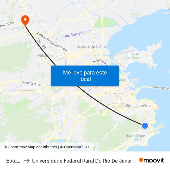 Estação 3 to Universidade Federal Rural Do Rio De Janeiro, Instituto Multidisciplinar map