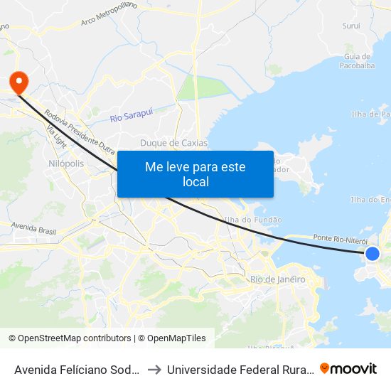 Avenida Felíciano Sodré | Moinho Atlântico / Porto De Niterói to Universidade Federal Rural Do Rio De Janeiro, Instituto Multidisciplinar map