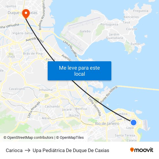 Carioca to Upa Pediátrica De Duque De Caxias map