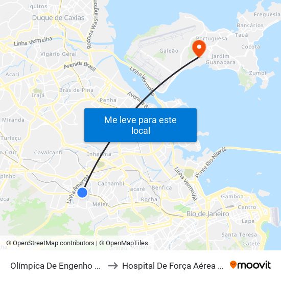 Olímpica De Engenho De Dentro to Hospital De Força Aérea Do Galeão map