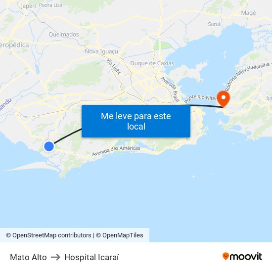 Mato Alto to Hospital Icaraí map