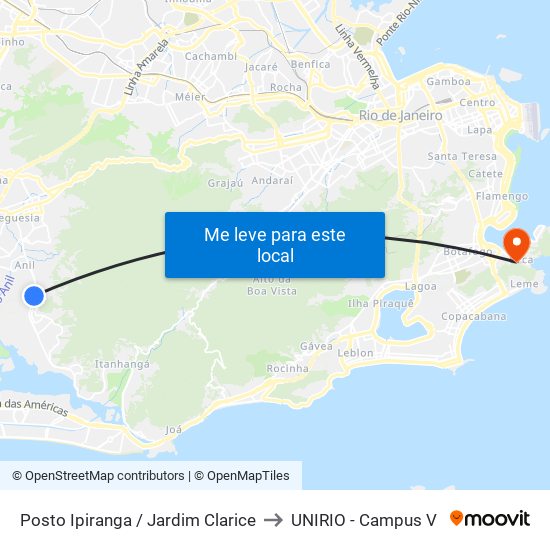 Posto Ipiranga / Jardim Clarice to UNIRIO - Campus V map