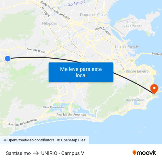 Santíssimo to UNIRIO - Campus V map