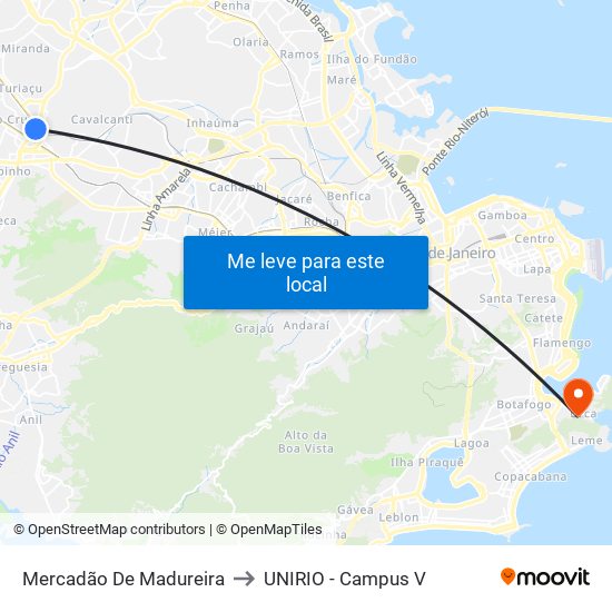 Mercadão De Madureira to UNIRIO - Campus V map