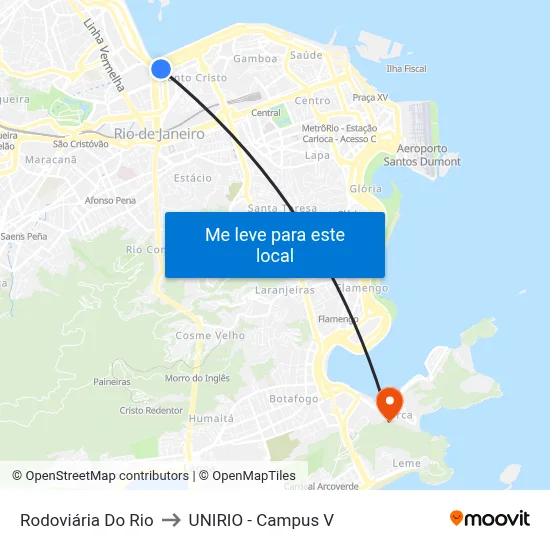 Rodoviária Do Rio to UNIRIO - Campus V map