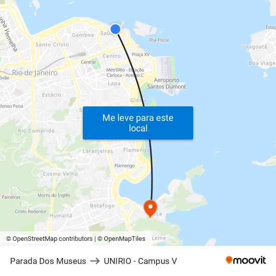 Parada Dos Museus to UNIRIO - Campus V map