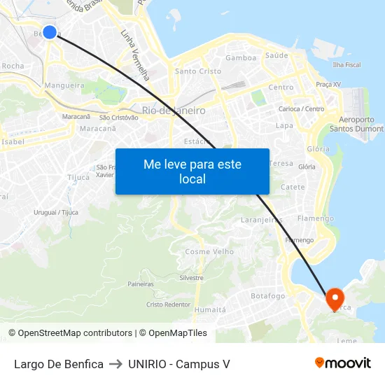 Largo De Benfica to UNIRIO - Campus V map