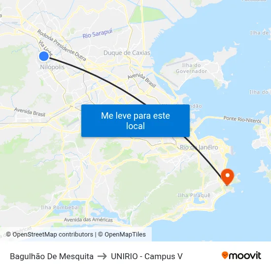 Bagulhão De Mesquita to UNIRIO - Campus V map