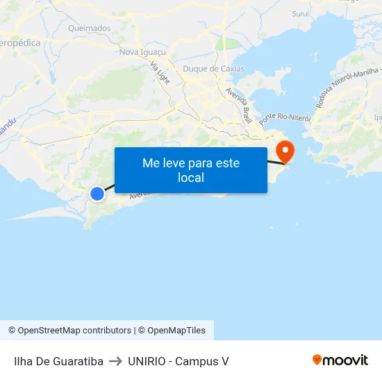 Ilha De Guaratiba to UNIRIO - Campus V map