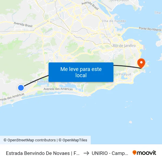 Estrada Benvindo De Novaes | Fontela to UNIRIO - Campus V map