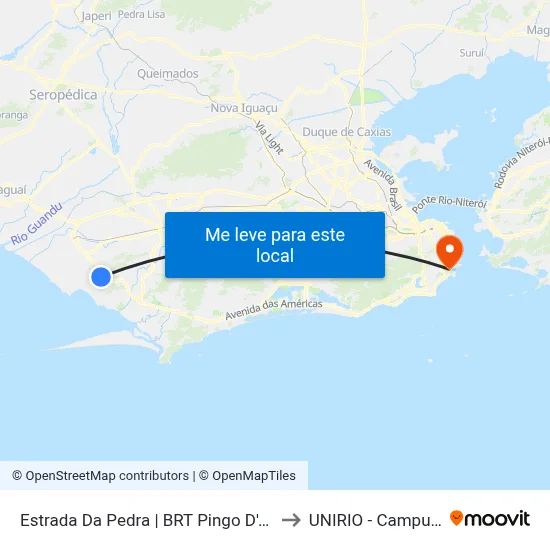 Estrada Da Pedra | BRT Pingo D'Água to UNIRIO - Campus V map