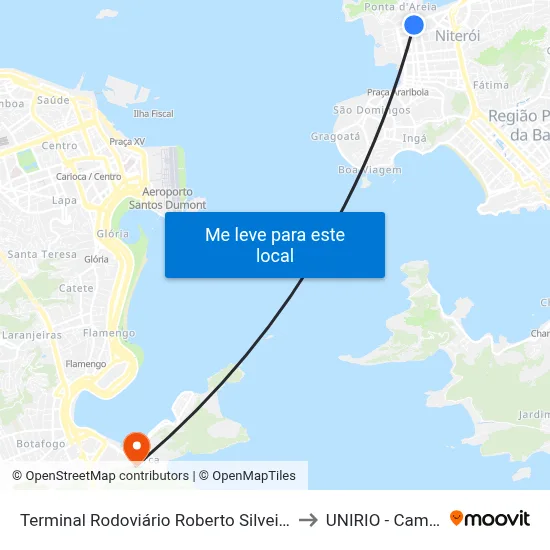Terminal Rodoviário Roberto Silveira (Niterói) to UNIRIO - Campus V map
