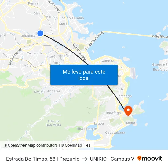 Estrada Do Timbó, 58 | Prezunic to UNIRIO - Campus V map