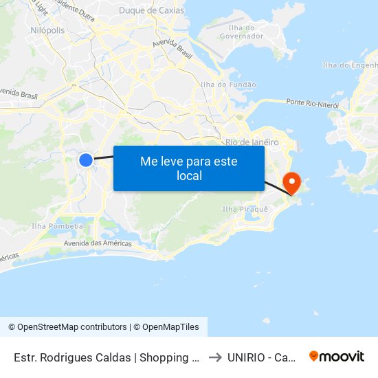 Estr. Rodrigues Caldas | Shopping Taquara Plaza to UNIRIO - Campus V map