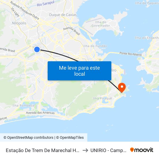 Estação De Trem De Marechal Hermes to UNIRIO - Campus V map
