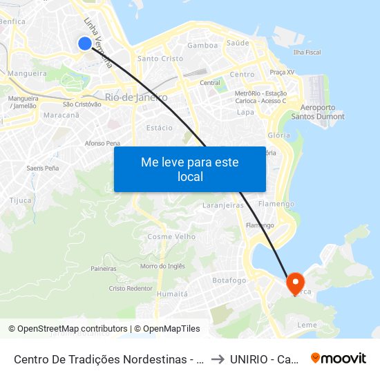 Centro De Tradições Nordestinas - Entrada Norte to UNIRIO - Campus V map