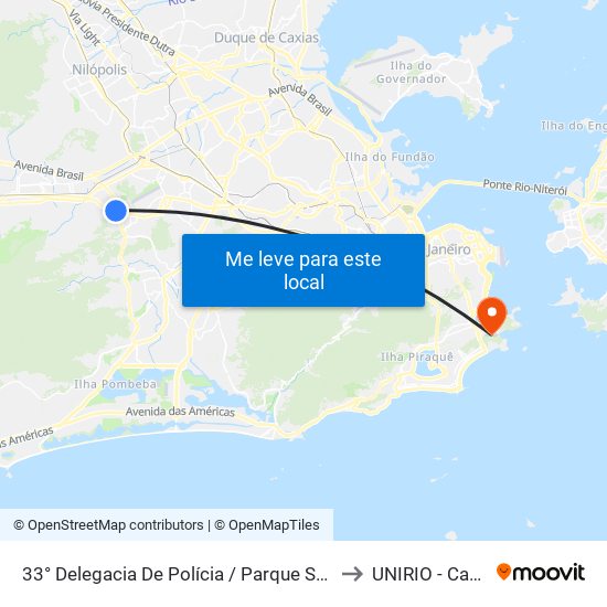 33° Delegacia De Polícia / Parque Shopping Sulacap to UNIRIO - Campus V map