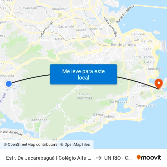 Estr. De Jacarepaguá | Colégio Alfa Cem | Legacy School to UNIRIO - Campus V map