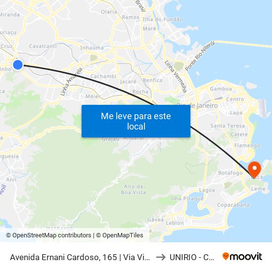 Avenida Ernani Cardoso, 165 | Via Viaduto De Cascadura to UNIRIO - Campus V map