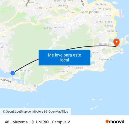48 - Muzema to UNIRIO - Campus V map