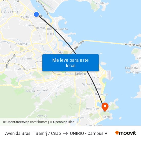 Avenida Brasil | Bamrj / Cnab to UNIRIO - Campus V map