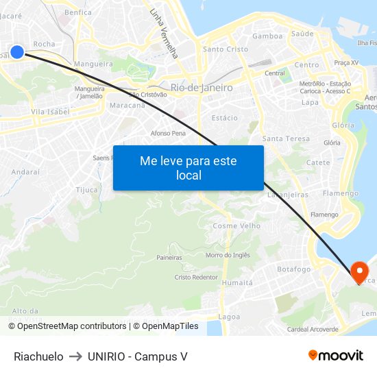 Riachuelo to UNIRIO - Campus V map