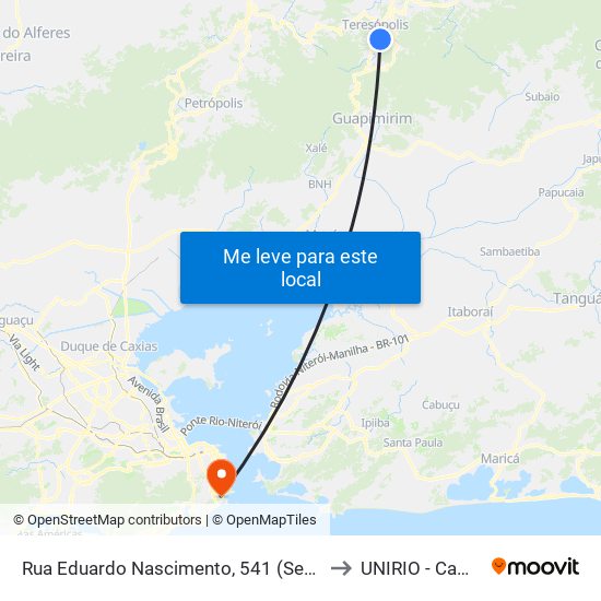 Rua Eduardo Nascimento, 541 (Sentido Centro) to UNIRIO - Campus V map
