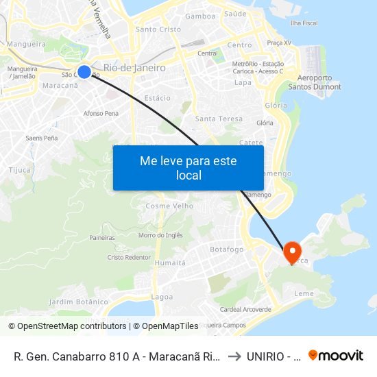 R. Gen. Canabarro 810 A - Maracanã Rio De Janeiro - Rj 20271-205 Brasil to UNIRIO - Campus V map