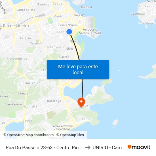 Rua Do Passeio 23-63 - Centro Rio De Janeiro to UNIRIO - Campus V map