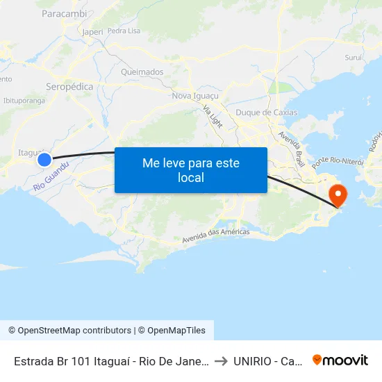 Estrada Br 101 Itaguaí - Rio De Janeiro 23811 Brasil to UNIRIO - Campus V map