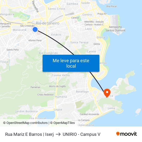 Rua Mariz E Barros | Iserj to UNIRIO - Campus V map