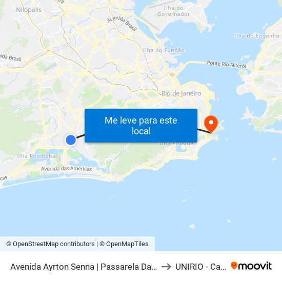 Avenida Ayrton Senna | Passarela Da Gardênia | Uptown to UNIRIO - Campus V map