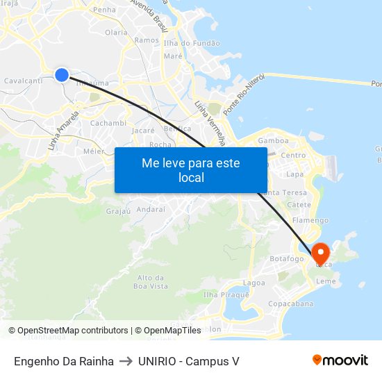 Engenho Da Rainha to UNIRIO - Campus V map