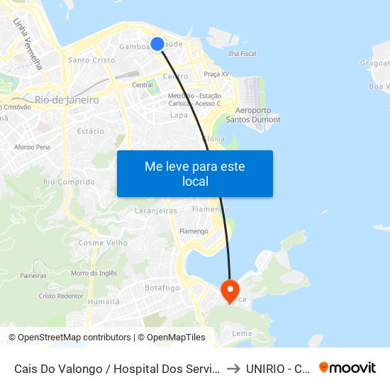 Cais Do Valongo / Hospital Dos Servidores - Entrada Lateral to UNIRIO - Campus V map