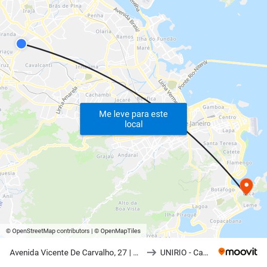 Avenida Vicente De Carvalho, 27 | BRT Vaz Lobo to UNIRIO - Campus V map
