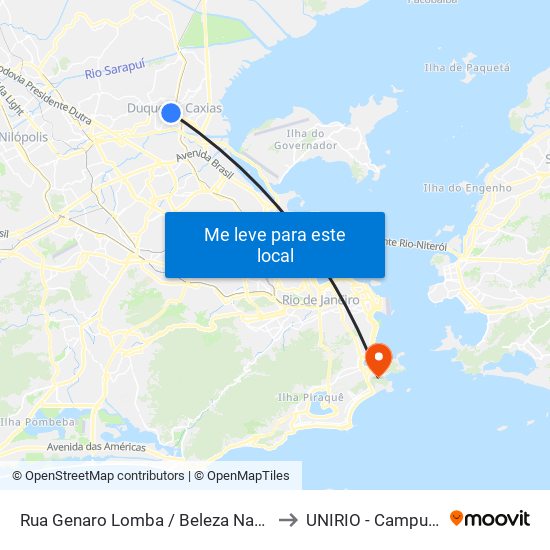 Rua Genaro Lomba / Beleza Natural to UNIRIO - Campus V map