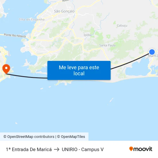 1ª Entrada De Maricá to UNIRIO - Campus V map
