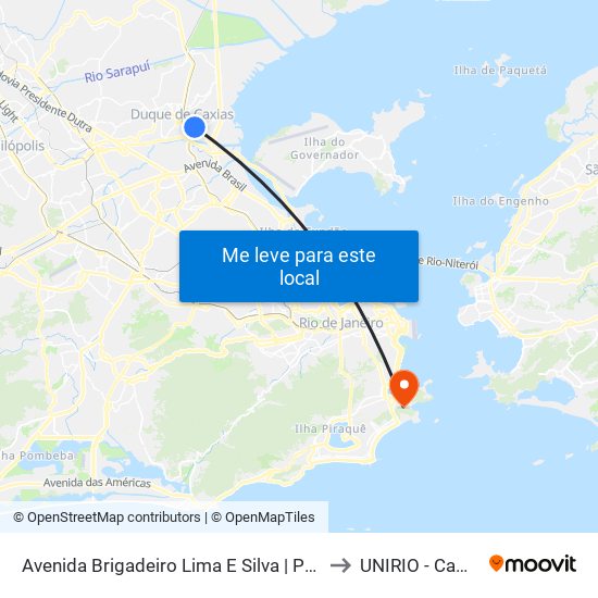 Avenida Brigadeiro Lima E Silva | Praça Humaitá to UNIRIO - Campus V map