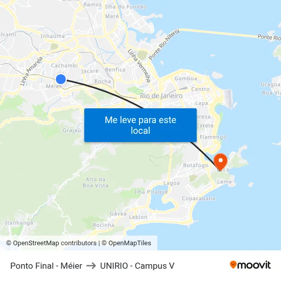 Ponto Final - Méier to UNIRIO - Campus V map
